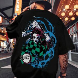 Demon Tanjiro Oversized T-Shirt for Men